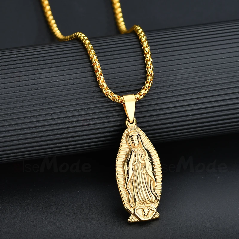 ELSEMODE ожерелье с подвеской Дева Мария из нержавеющей стали | Украшения и
