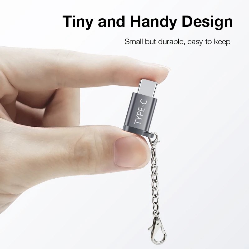 JSAUX usb type-C адаптер, 4-Pack Алюминиевый USB C к Micro USB конвертер разъем с Брелок Зарядное устройство совместимый samsung Galaxy S9