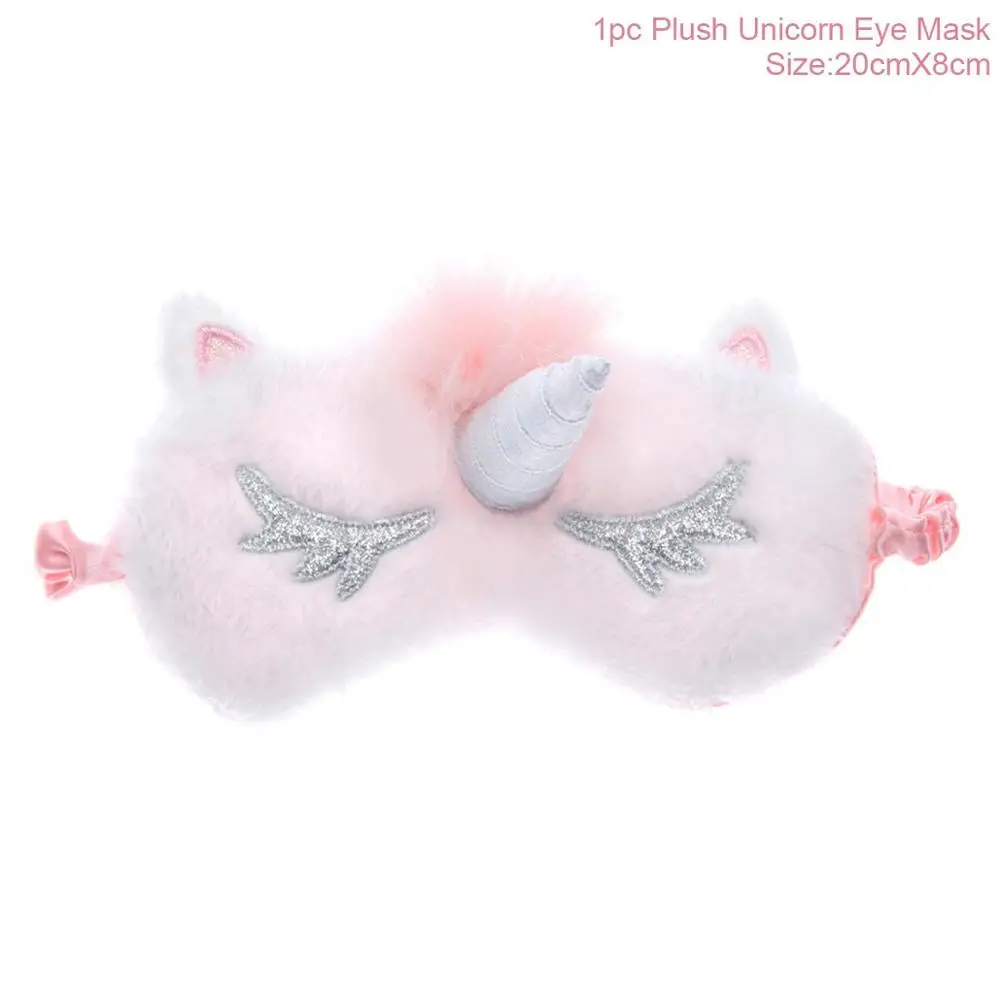 Silver nose eye mask QIFU Unicorn Party Favors Unicornio Sleeping Eye Cover Blindfold Eye Mask Unicorn Decor Bedroom Unicorn Birthday Party Supplies - Цвет: Silver nose eye mask