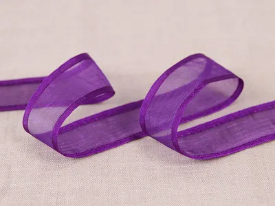 PURPLE 5 м/лот, шифоновая лента, проволока, год, Рождество, бант для волос, материал, вечерние, для украшения дома, Подарочная коробка, материал, упаковка, сделай сам - Цвет: PURPLE