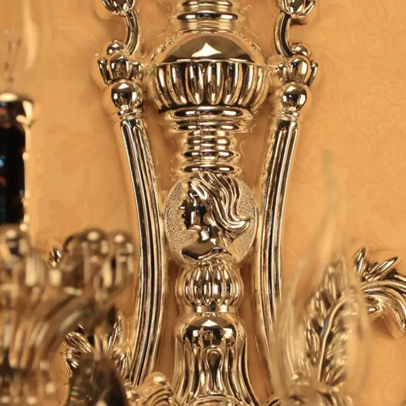 Гардеробная 5 рычажная большая антикварная серебряная настенная лампа для