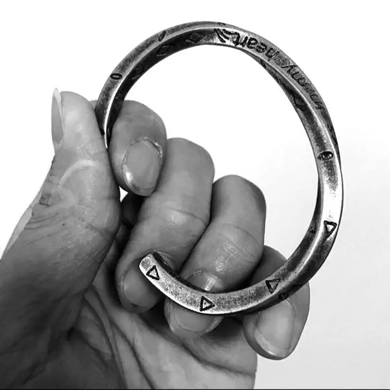 ANILLO Новые мужчины Viking войны Bangle Простой грубый Vintage Серебряный цвет Высокое качество титана стали витой манжеты Браслеты и браслеты