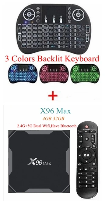 4GB 32GB I8 Backlit 5 шт. X96 Max tv Box Android 8,1 Amlogic S905 X2 4 Гб DDR4 64 Гб Max 2,4 г/5 г двойной WiFi USB3.0 BT4.2 поддержка 4K H.265 медиаплеер - Цвет: 4GB 32GB I8 Backlit