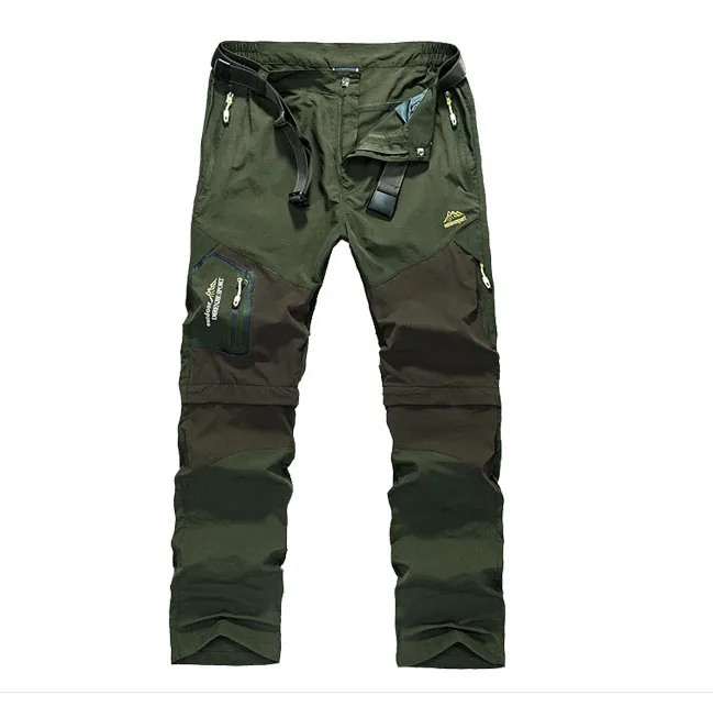 ArmyGreen NUONEKO быстросохнущие съемные походные брюки для улицы 6XL мужские летние дышащие шорты мужские горные походные брюки PN09 - Цвет: ArmyGreen