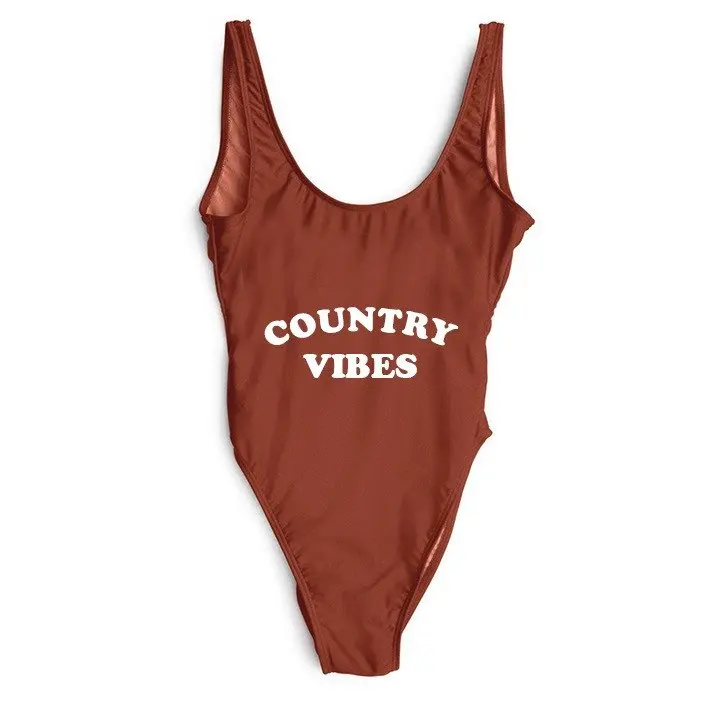 

New arrival "COUNTRY VIBES" women bodysuit high cut jumpsuit one piece suit backless bathing suit swimwear beachwear free ship