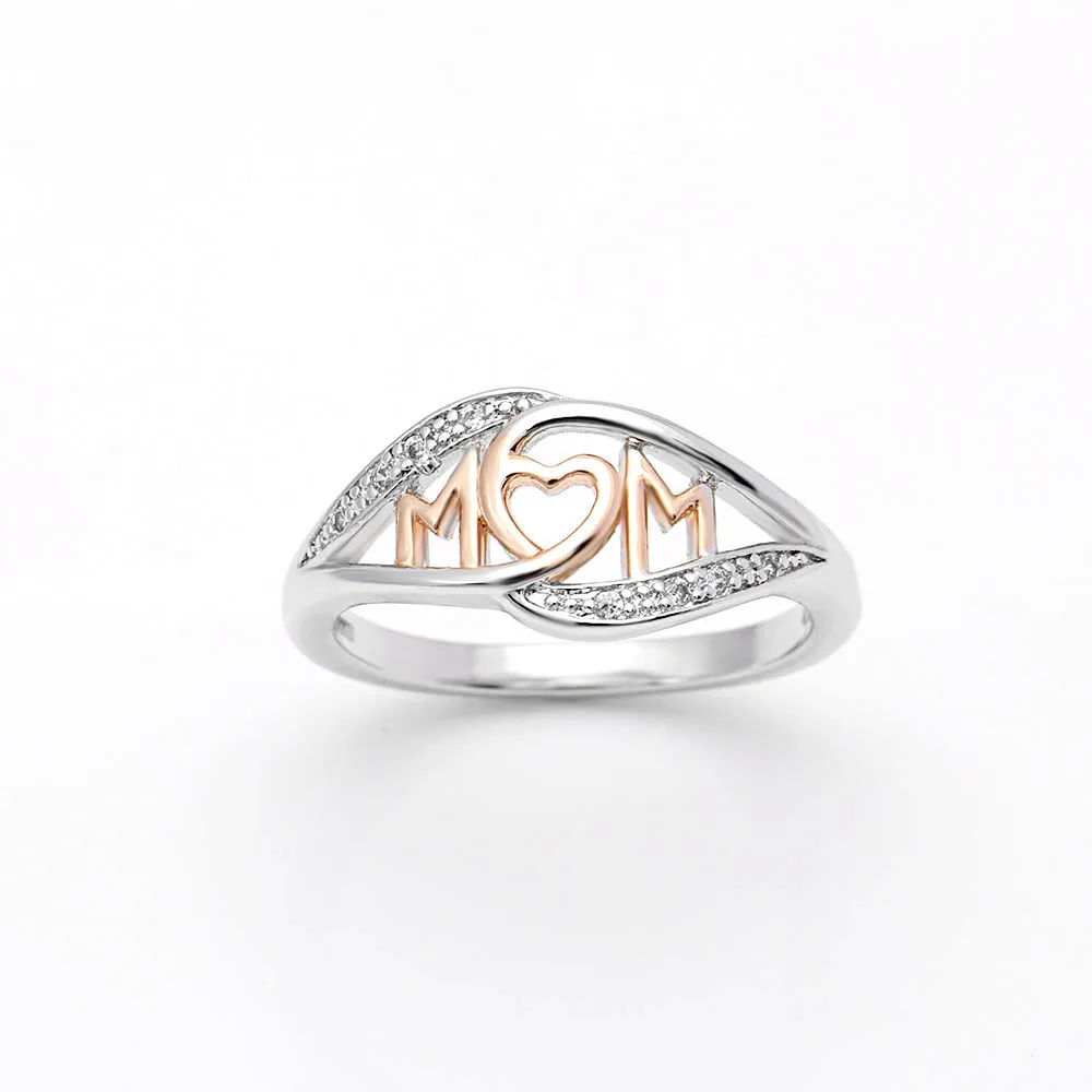 Hainon Love Mom розовые золотые кольца для женщин блестящие циркониевые аксессуары