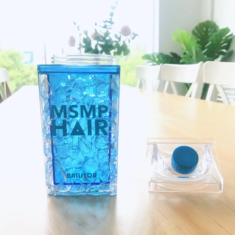 Квадратная бутылка для воды пластиковая 400 мл|Бутылки воды| |