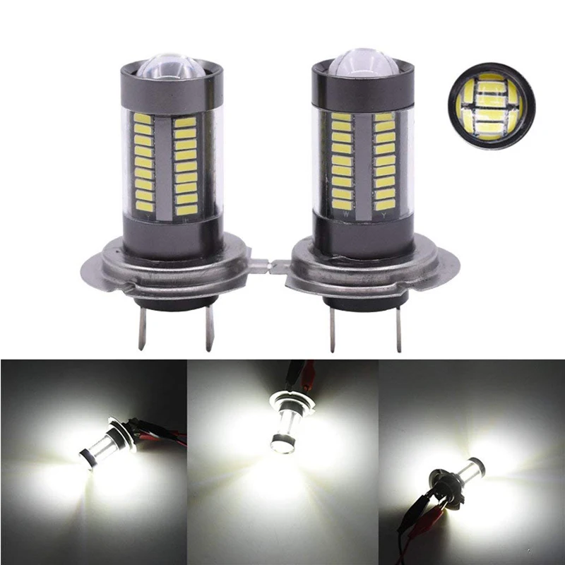MOOSEDi 2 шт. белый 1000 люмен LED H7 P13W 4014 66SMD Автомобильная противотуманная фара дневной