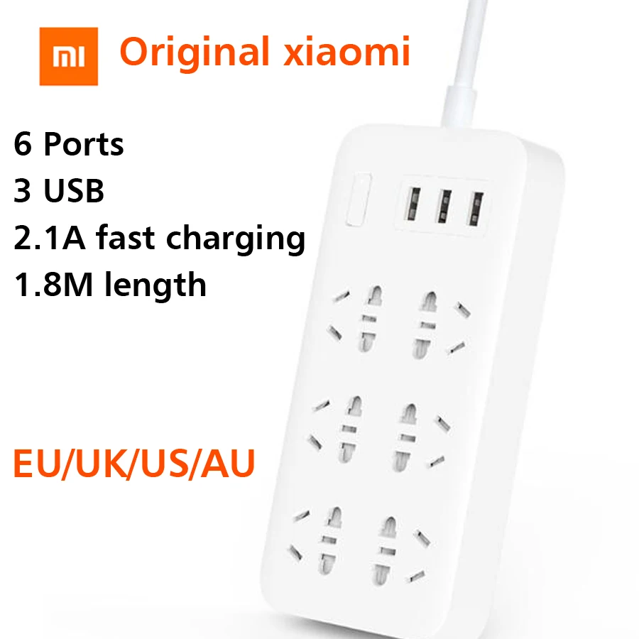 Оригинальный разъем Xiaomi CXB6 1QM для зарядки блок питания 2A быстрая зарядка 6 розеток