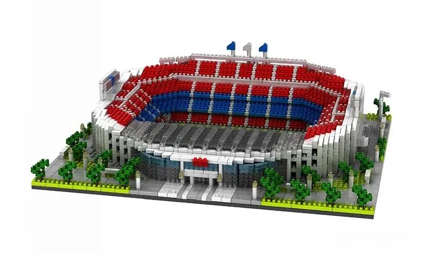 Мини-архитектурный набор, модель Camp Nou, набор строительных блоков, Классический MOC, ориентир, развивающие игрушки для детей