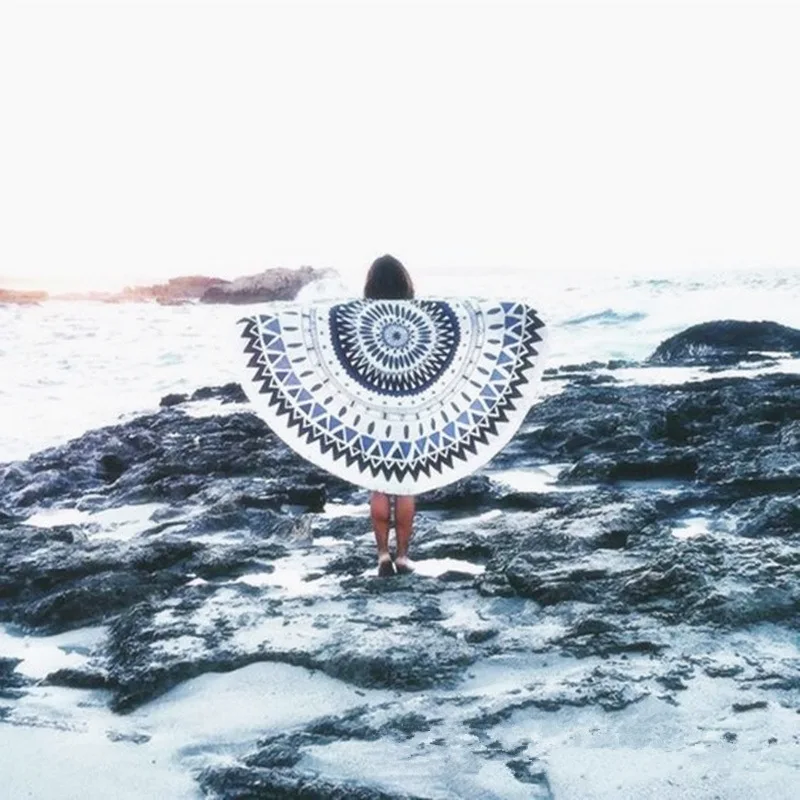 Летом большая ванна towel microfiber печатных круглый пляжные полотенца пляж круг