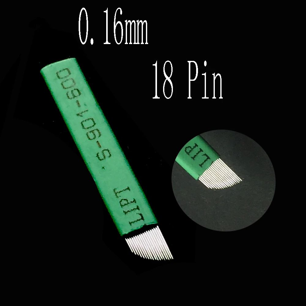 

200Pcs Microblading Needles 0.16mm 18 Lamina Tebori 18 Pin for Permanent Makeup Tattoo Blade Eyebrow Manual Pen 3d Embroidery