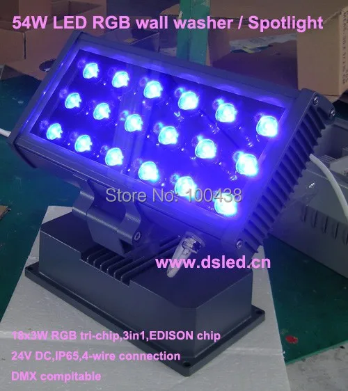 DMX совместимый высокое качество 54W светодиодная RGB настенная шайба Светодиодный