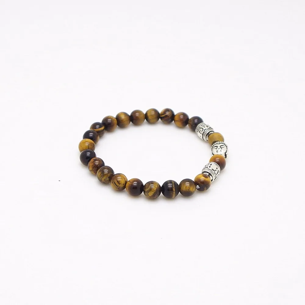 8 мм тигровый глаз нить с каменными бусинами браслеты баланс Будды браслет Йога
