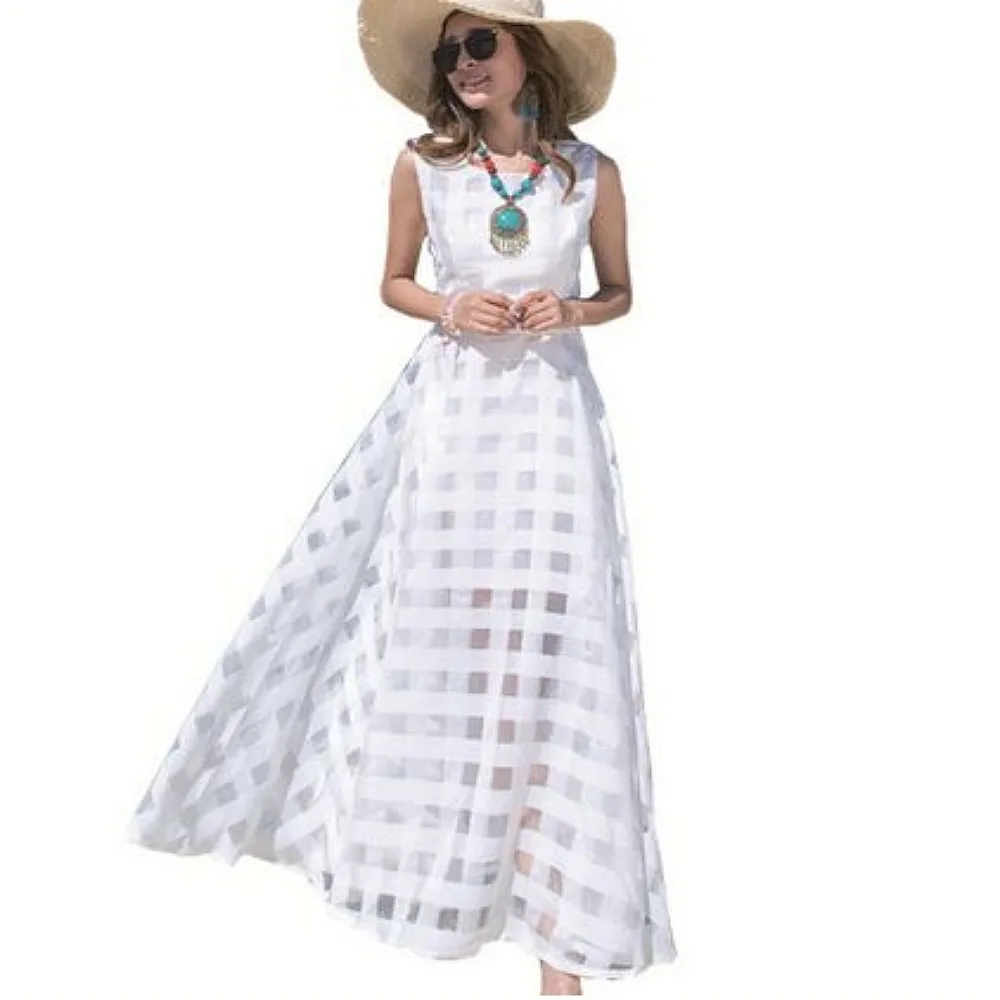 2016 Новый Женщины Летнее Платье Элегантный Дамы Винтаж Черный И Белый Рукавов