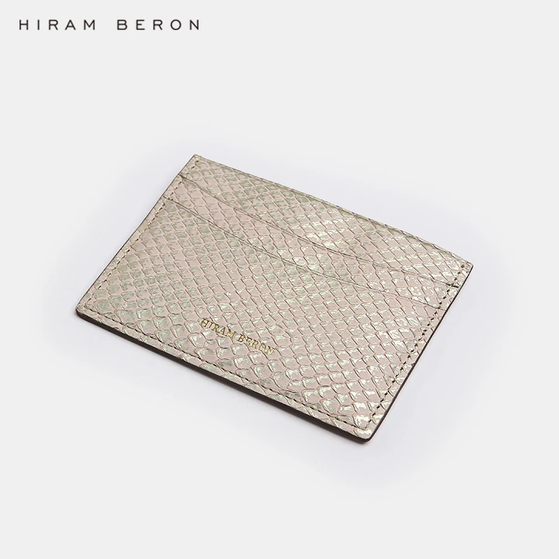 Hiram Beron держатель для карт из кожи питона, защита для кредитных карт, кошелек, женский подарок для праздника, настоящая кожа, Прямая поставка
