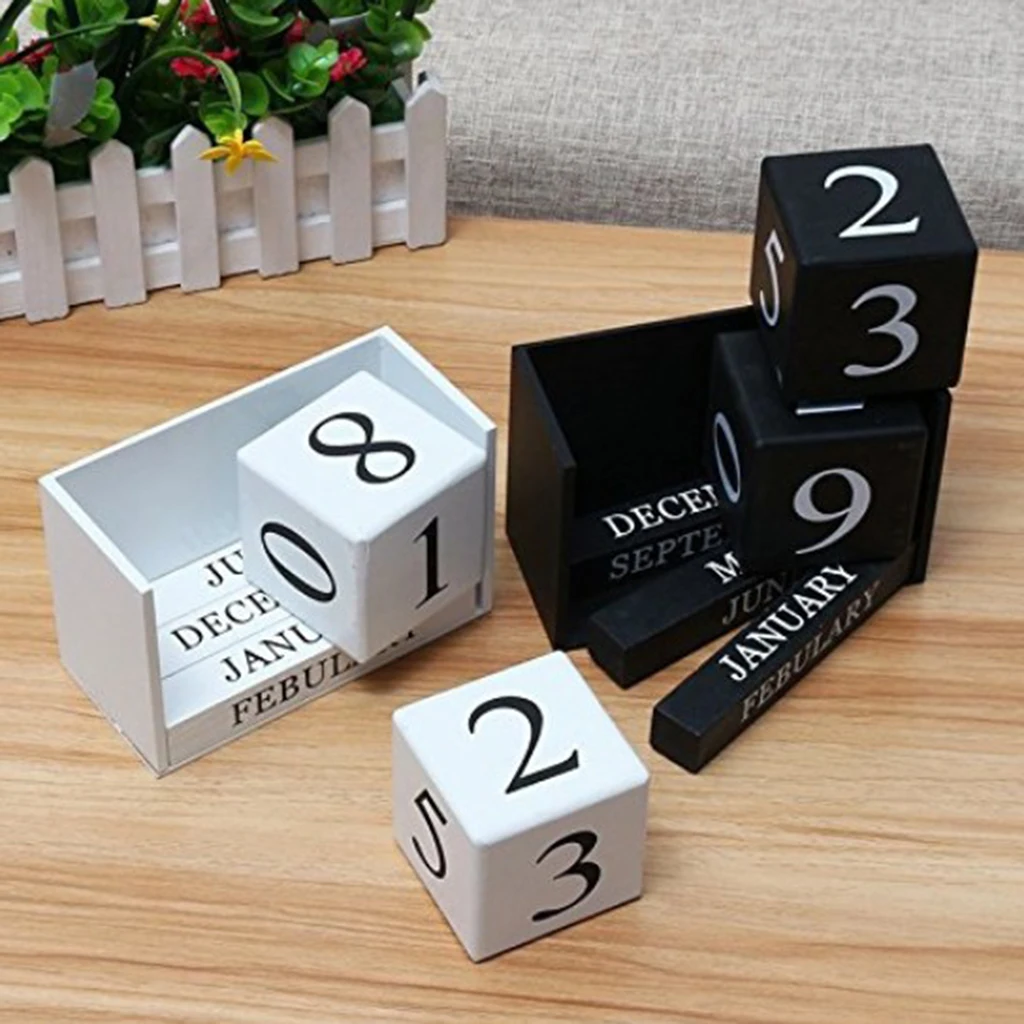 Деревянный вечный блок календарь Настольный для дома или офиса декоративные