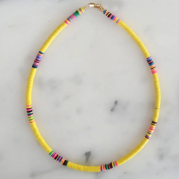 necklace 17 Богемский воротник vsco девушка lucite shell Чокеры Ожерелье bijoux femme переработанный диск Африканский виниловый бисер ожерелье для женщин HEISHI - Окраска металла: necklace 17