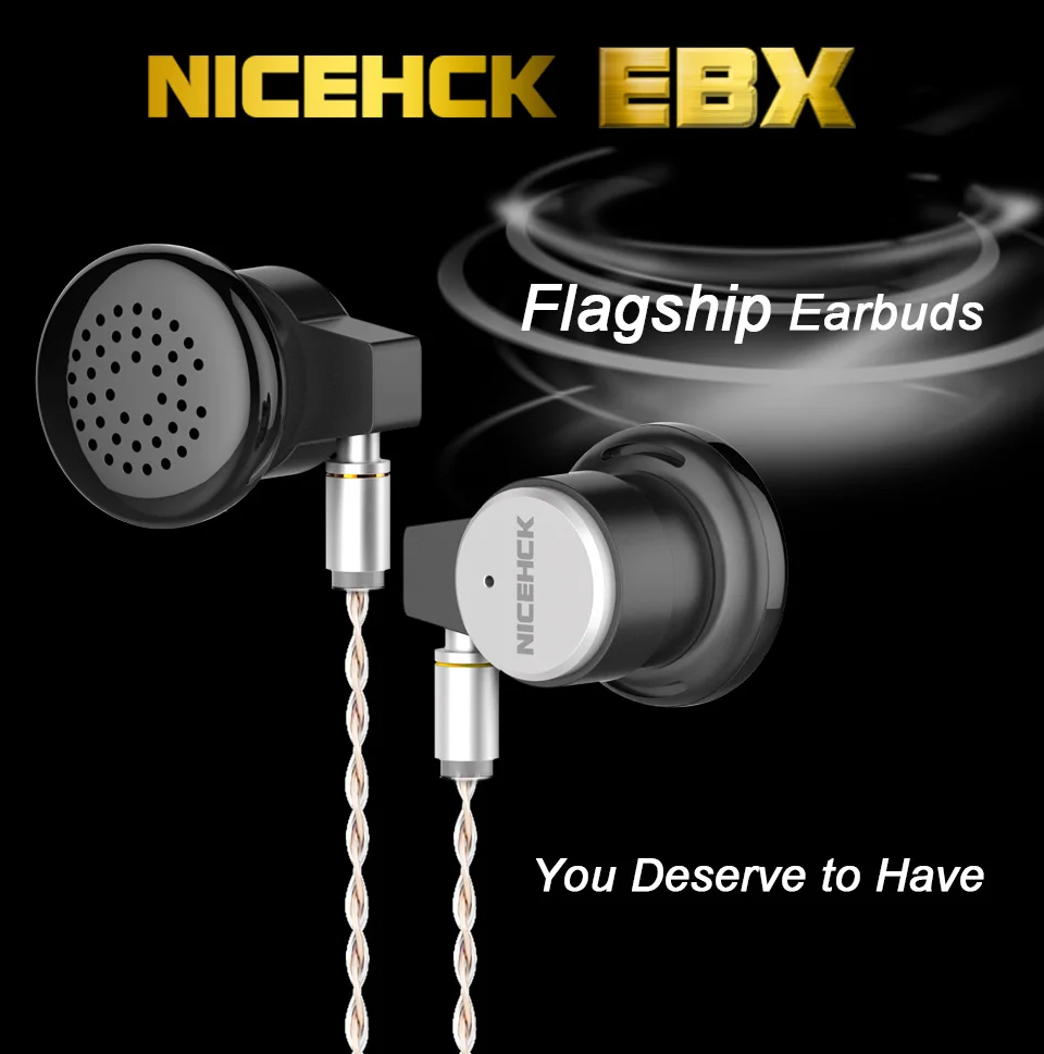 NICEHCK EBX ушные крючки вкладыши металлические наушники HiFi 14,8 мм Динамический драйвер гарнитура флагманский наушник со съемным разъемом MMCX кабель