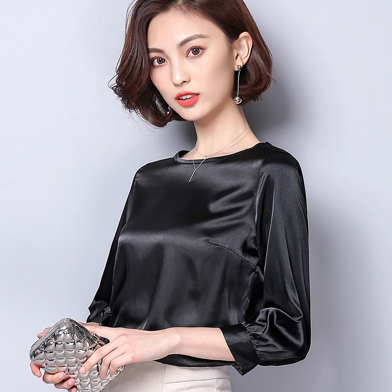 Для женщин основной атласная рубашка 2018 сезон: весна лето новые модные женские