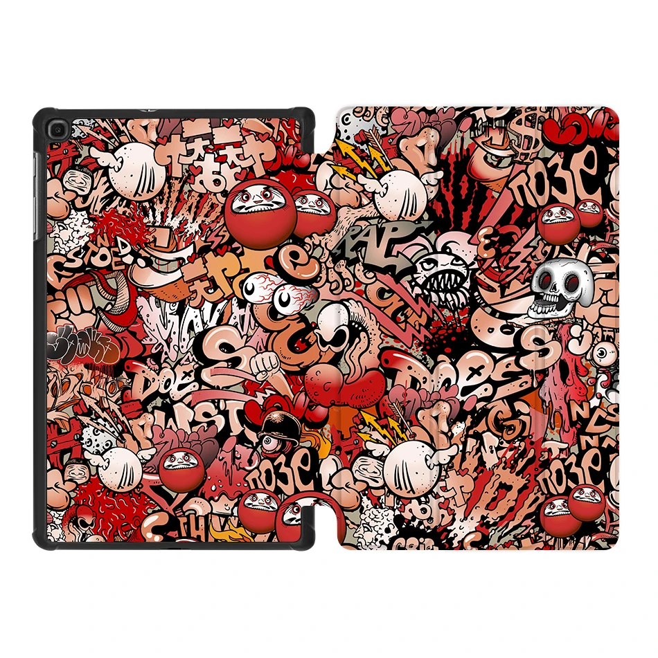 SS03 MTT Graffiti Case For Samsung Galaxy Tab A 10.1 inch SM-T510 T515 Slim PU Leather Flip Fold Stand Tablet Cover coque - Color: SS03