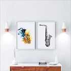 Музыкальный инструмент саксофон холст Художественная печать плакат Настенная картина, джаз музыка холст плакат домашнее музыкальное украшение