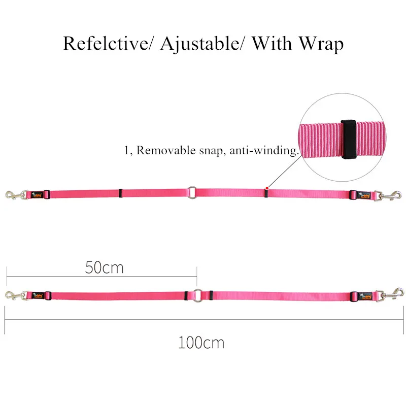 Поводок для домашних собак двойной поводок двух размер регулируемый