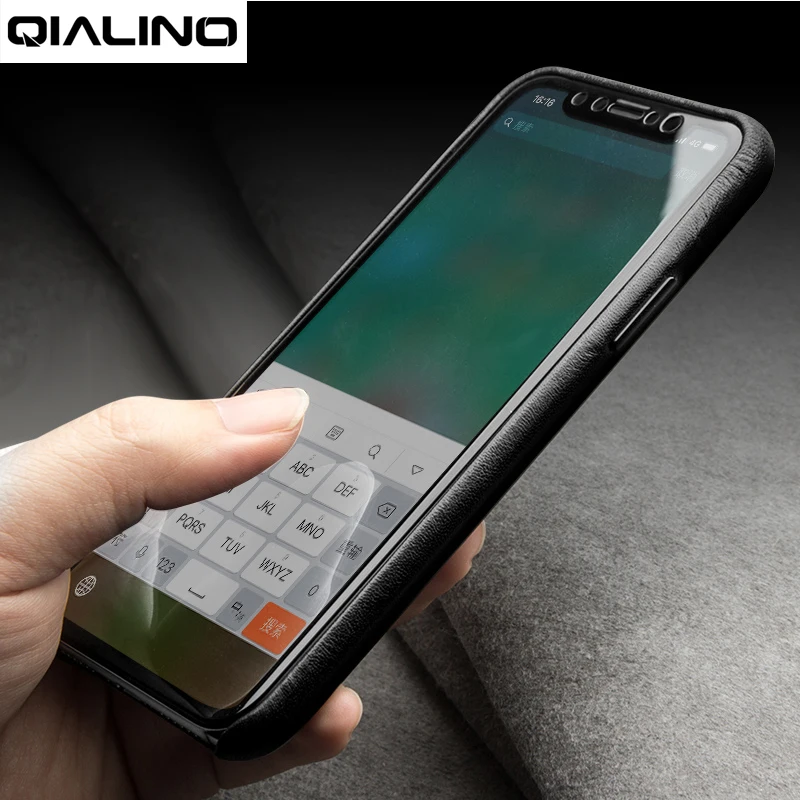 Чехол для телефона QIALINO из натуральной кожи iPhone X Apple тонкий жесткий