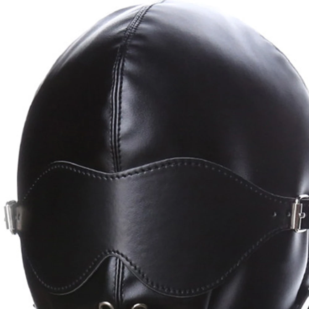 Женская черная кожаная маска секс Фетиш мужской косплей рабыня Choking игра порт мяч