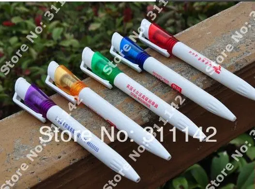 Новый тип белая рекламная Толстая пластиковая шариковая ручка отпечаток