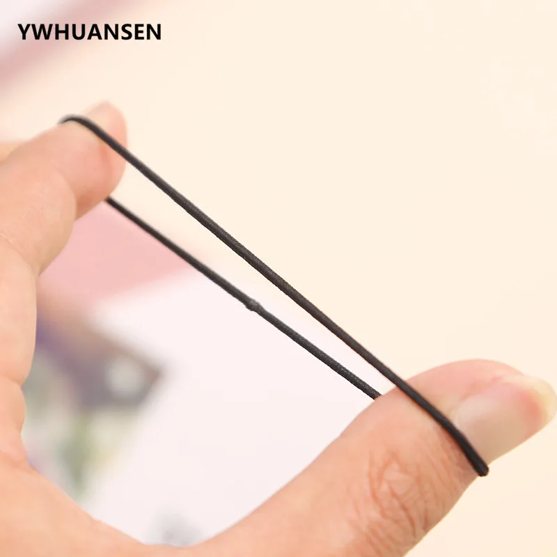 YWHUANSEN 100 шт./лот 3 см держатель для волос хвостиком аксессуары тонкая эластичная