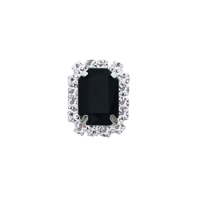 26 black 19*15 мм акриловые прямоугольные Стразы с плоским основанием 10 шт./лот(BTN-5673 - Цвет: 26 black