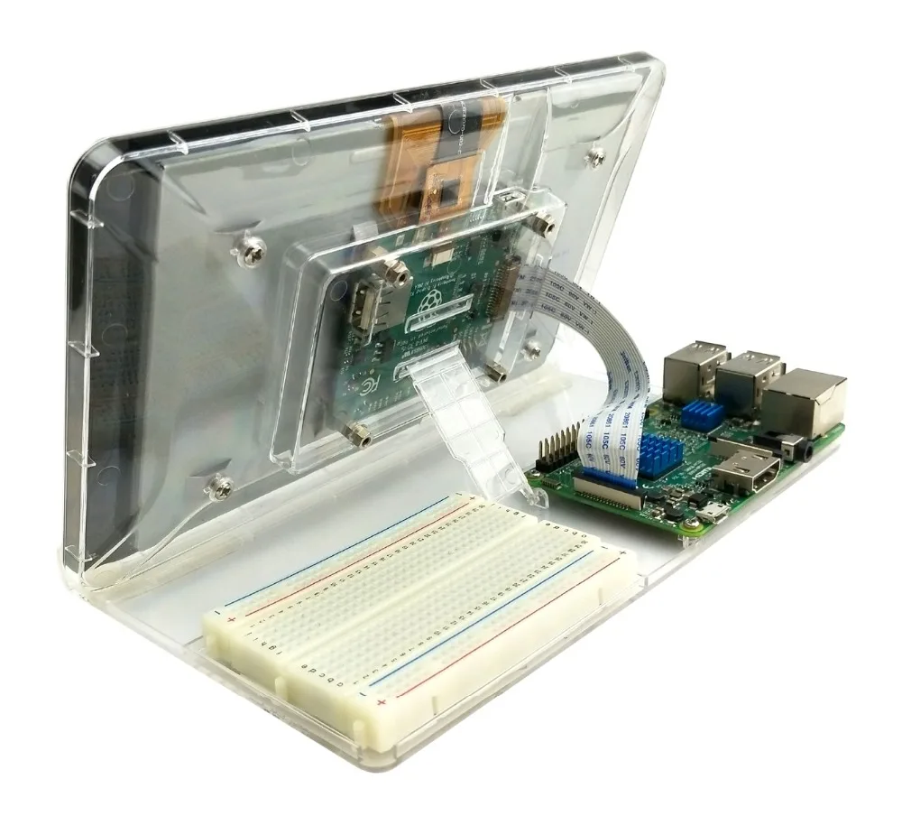 Прозрачный чехол из АБС-пластика для Raspberry Pi с 7-дюймовым сенсорным экраном и