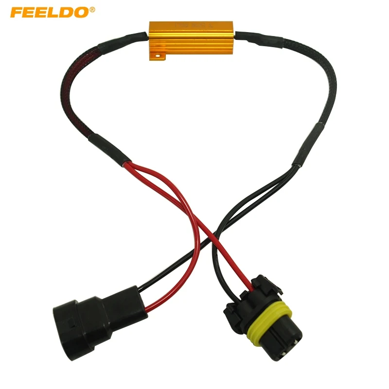 

FEELDO 2Pcs HB4/9006 Headlight Load Resistor Fog Lamps Decoder LED Connection Resistance Line LED Fog Lights Resistor #FD5336