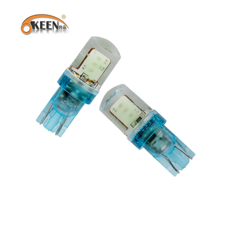 OKEEN 10 шт. силикон 12 в led t10 COB 6smd белый/красный/синий/зеленый/янтарный/светло голубой