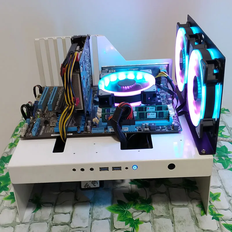 PC открытая рама тестовая скамейка Вентилятор охлаждения воды Chassic воздушный