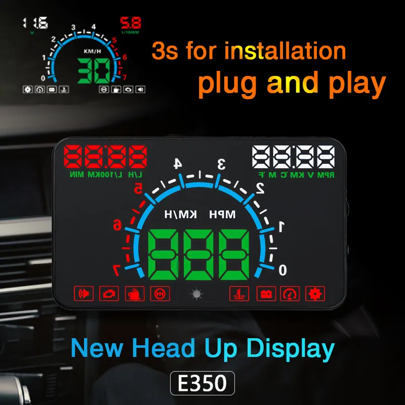 Автомобильный разветвитель 5 8 дюйма OBD2 проектор скорости автомобиля на лобовое