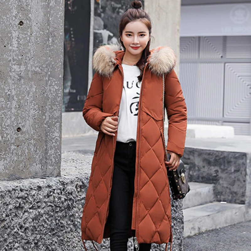 2018 модная теплая хлопковая парка с меховым капюшоном куртка пальто новый бренд