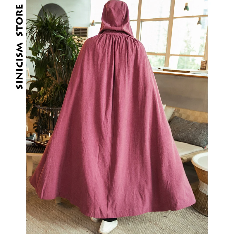 Sinicism Store мужской однотонный плащ с капюшоном 2019 мужские хлопковые и льняные