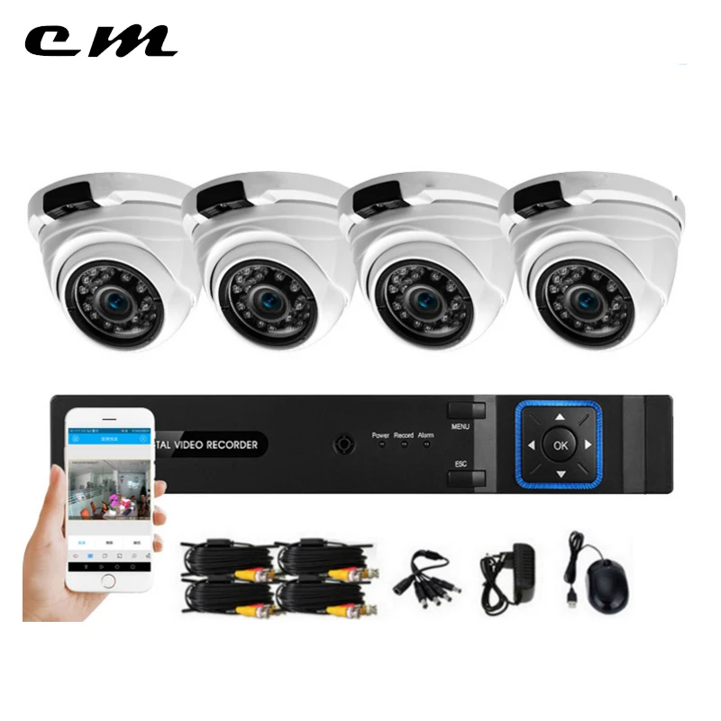 EM 4CH CCTV Системы комплект 1080N DVR 4 шт. 2.0MP 1080 P IR канала видео наблюдения