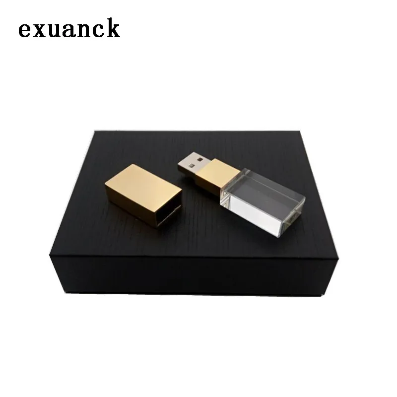 gold Exuanck логотип прозрачный usb 2,0 флеш-накопитель 16 ГБ флеш-накопитель 32 ГБ 4 ГБ 8 ГБ Флешка(более 20 шт бесплатный логотип - Цвет: gold