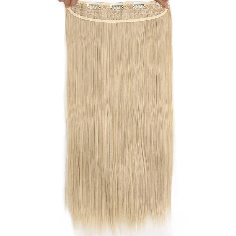 AISI BEAUTY Clip one piece Синтетические длинные прямые волосы для наращивания Ombre розовый фиолетовый 2" Накладные разноцветные женские волосы - Цвет: 24-613