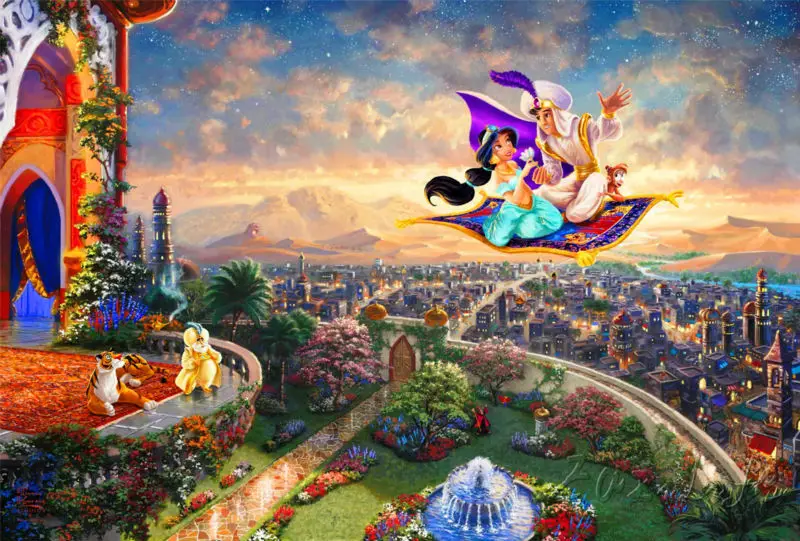 Thomas Kinkade Oil Paintings Character Aladdin Art Decor Painting Print Giclee On Canvas | Дом и сад