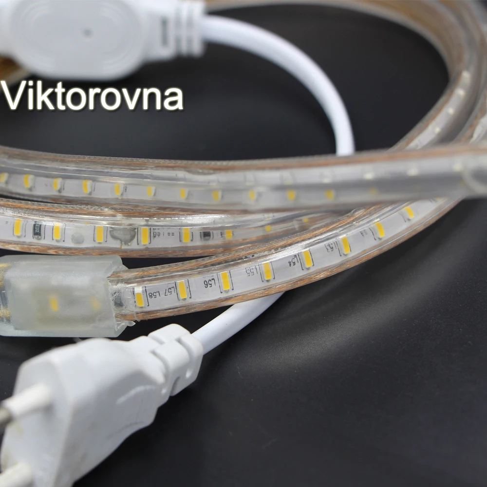 Светодиодная лента водонепроницаемая 120 светодиодов/м 3014 в перем. Тока 220 IP67 |