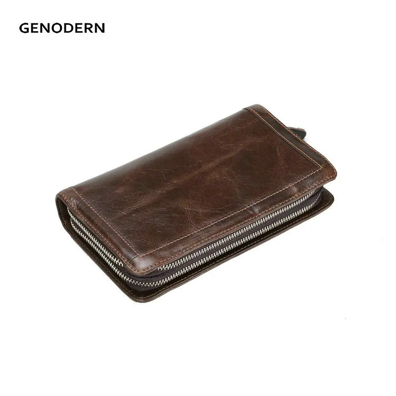 GENODERN кошелек клатч из натуральной кожи коровья кожа кошельки для мужчин двойная
