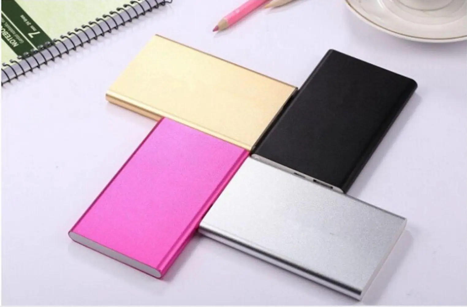 Тонкий 6000 mah Мощность банк Портативный дул USB зарядка внешнего Батарея повербанк