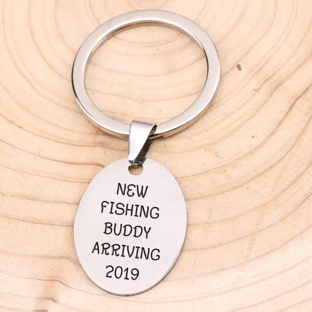 Pregnancy Announcement Key Chain New Fashion Buddy Arriving Hand Engraved Dad Gift First Father's Day Jewelry Women | Украшения и