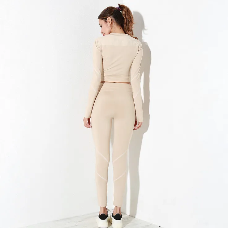 Женская Спортивная одежда для бега сексуальный облегающий спортивный костюм