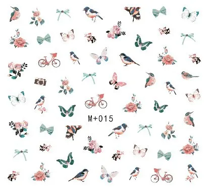 5 шт. переноса воды этикета кольцо цветок/Животные Дизайн ногтей Стикеры Маникюр