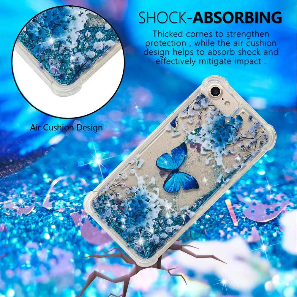 Glitter Stars Phone Cover for Apple iPhone 6 6S A1549 A1586 A1589 A1690 A1688 A1699 Dynamic Liquid Debris Quicksand Back Case |